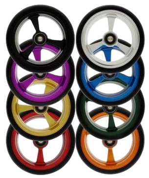 4" Frog Legs Aluminium Castors c/w Brgs - Black tread