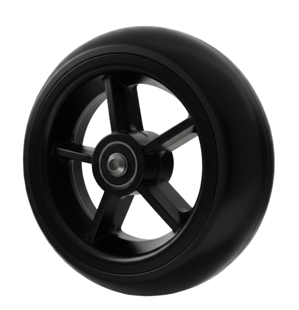 4''x1.5'' Soft Roll Composite Castor Black Hub - Black tread