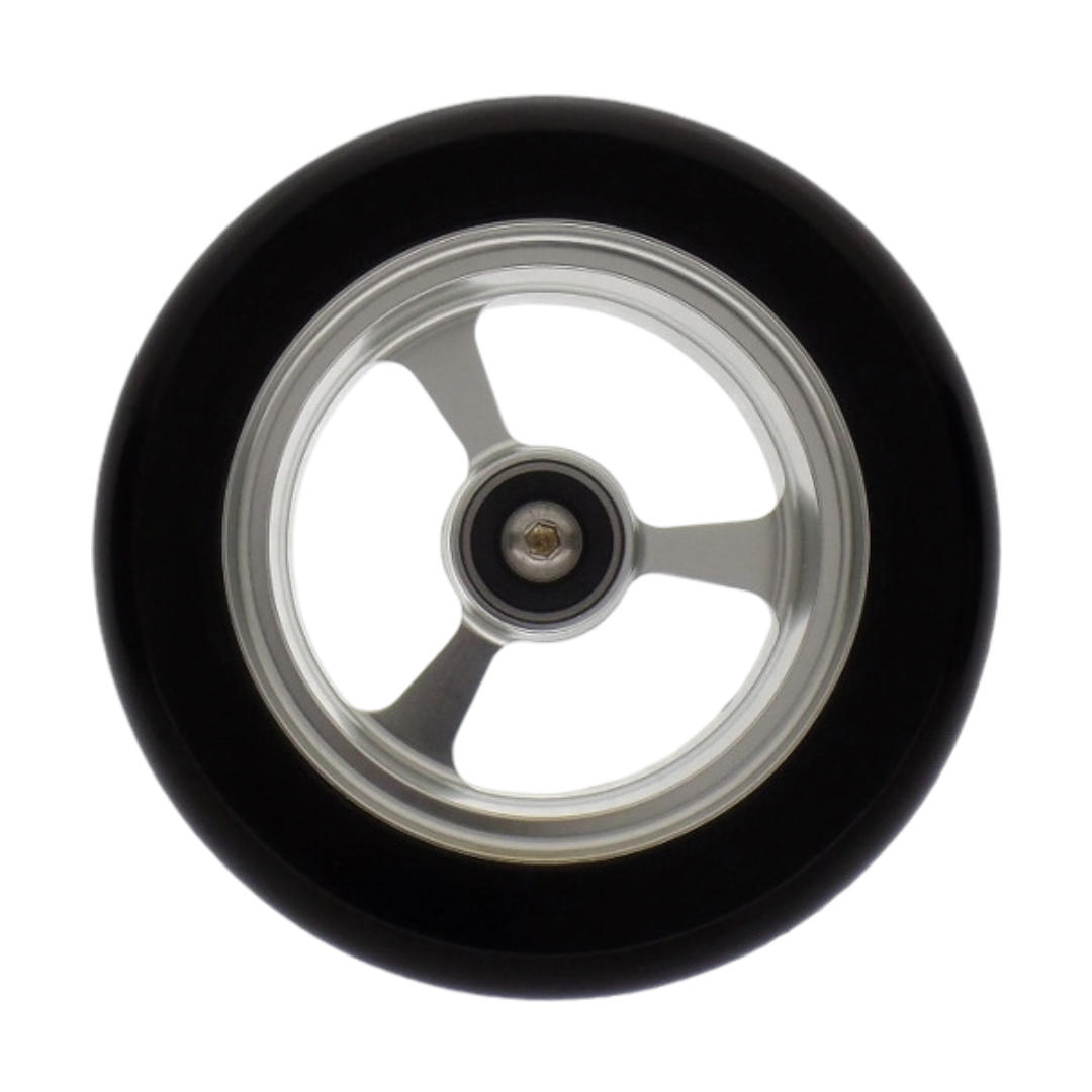 1.4 Aluminium Silver Hub Double Rubber c/w bearings -   Black Tread